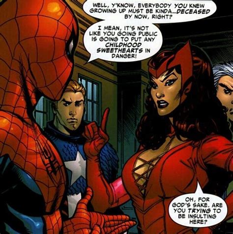 One teammate in particular however catches her eye, Peter Parker, and. . Spiderman and scarlet witch fanfiction civil war